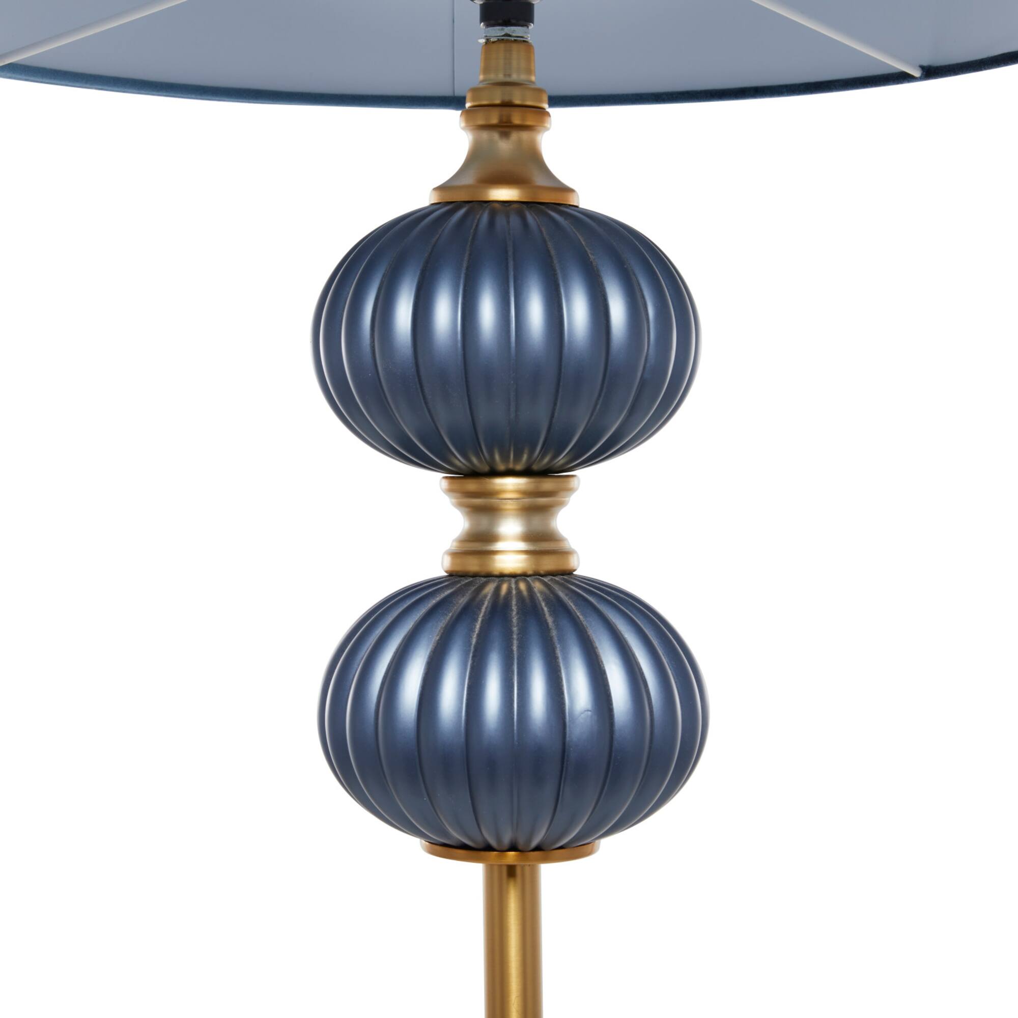 Blue Velvet Transitional Floor Lamp, 69" x 18" x 18"